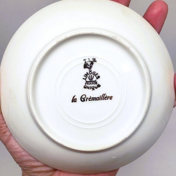 TLB Limoges Unique La Cremaillere Saucer Lot x2 Mirror 1929-1939 Set Touze Vtg - Picture 7 of 9